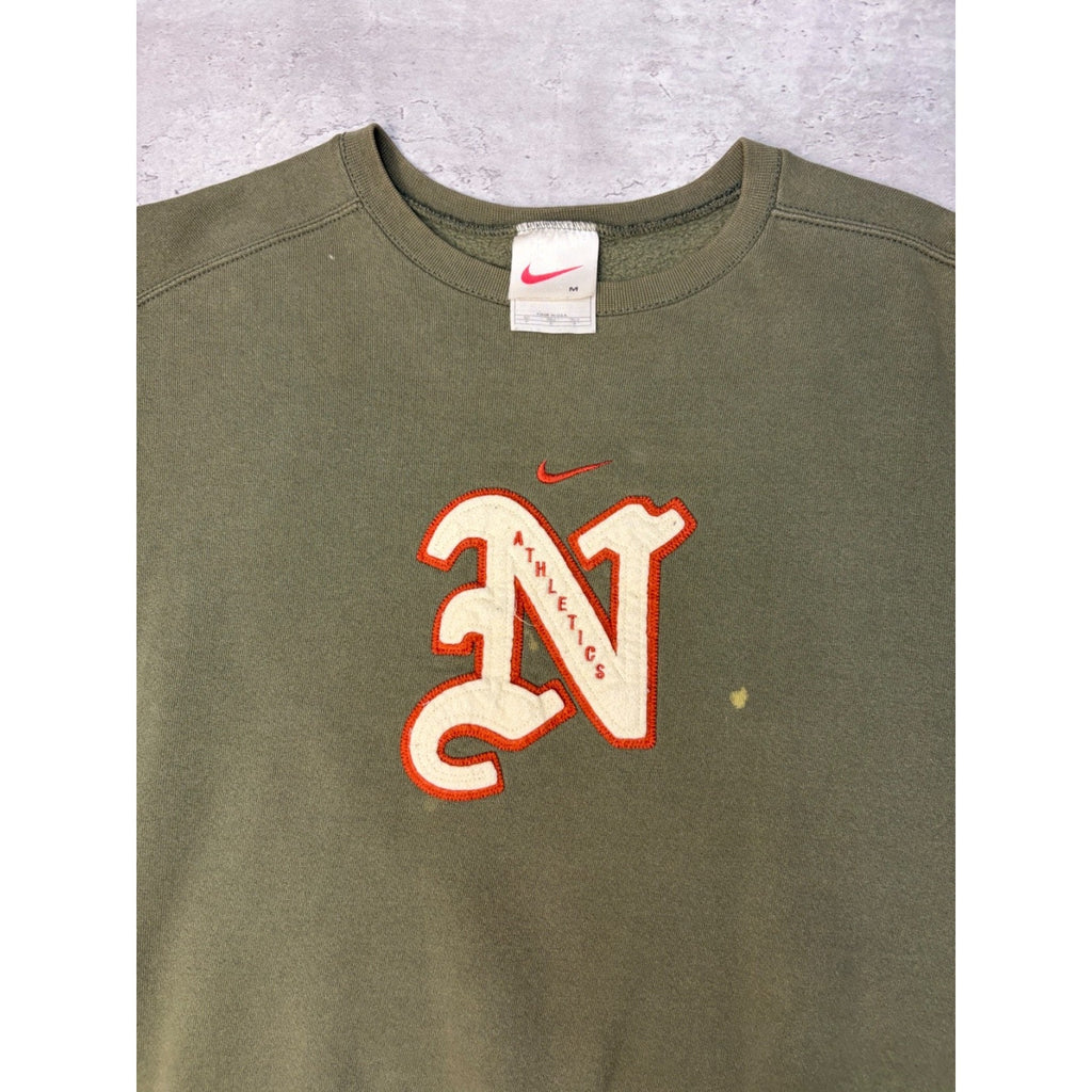 Vintage Nike Athletic Embroidered Middle Swoosh Graphic Sweatshirt Size Medium
