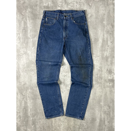 Vintage Carhartt Dark Wash Denim Workwear Pants Size 34 Blue
