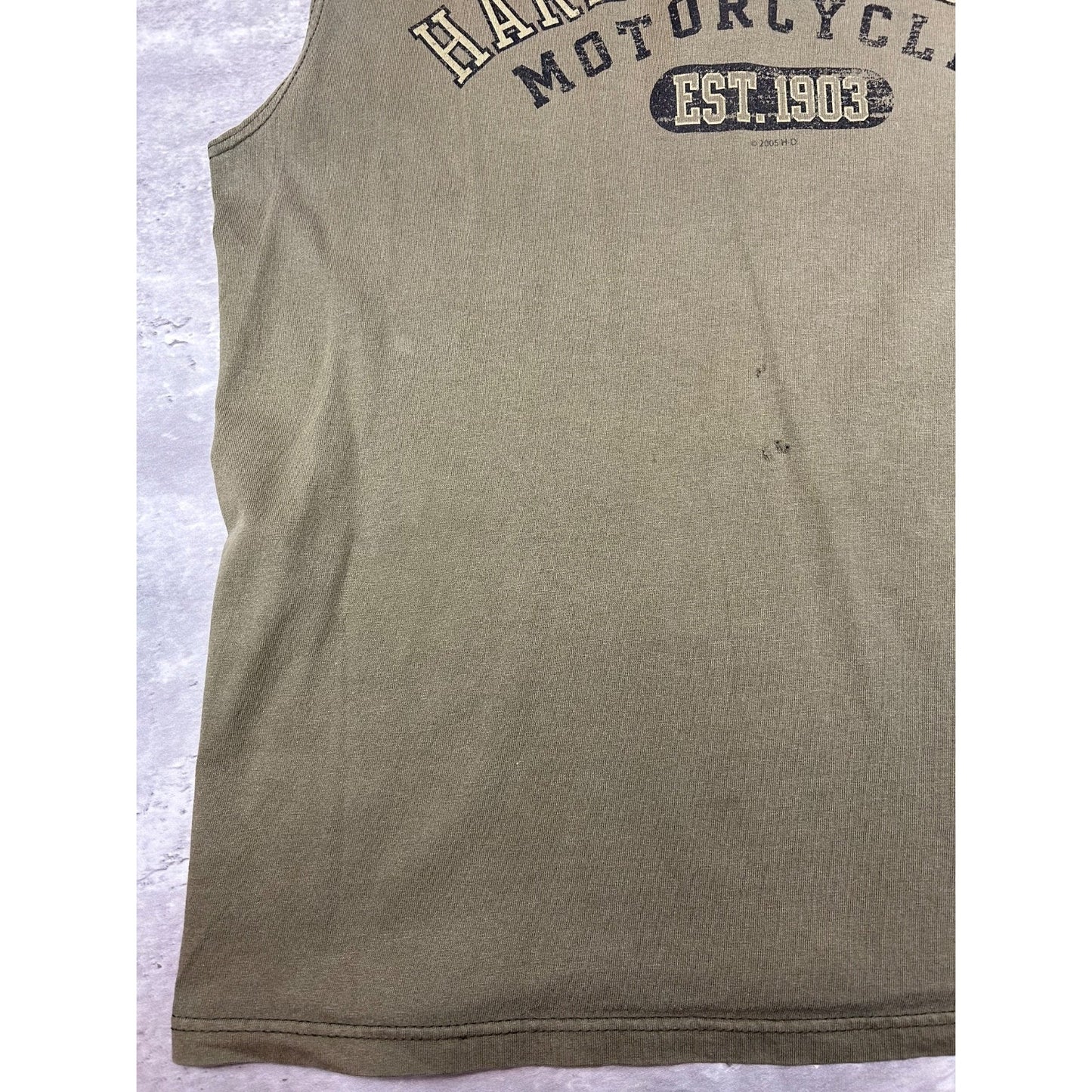 Vintage Harley Davidson Motorcycles Spellout Graphic Sleeveless T-Shirt Sz Large