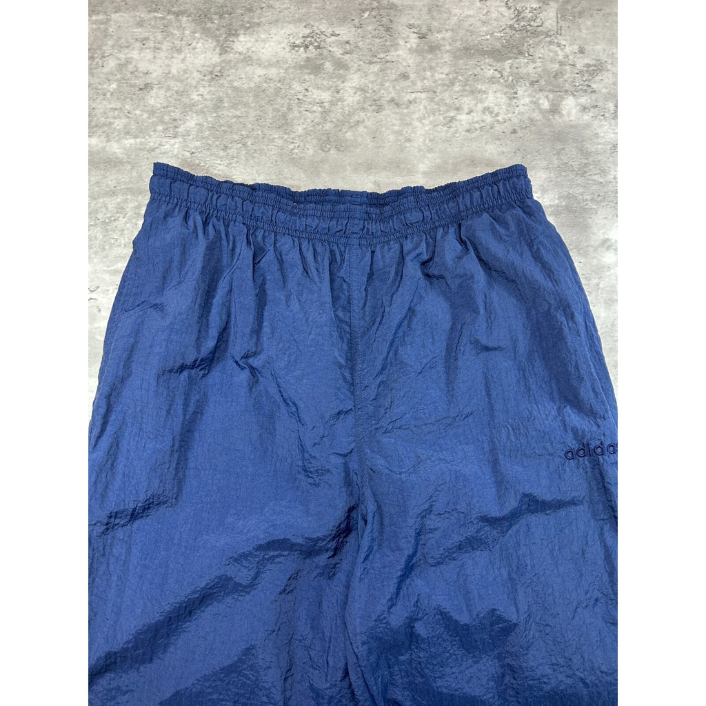 Vintage 90s Adidas Nylon Athletic Track Pants Size Medium Navy Blue