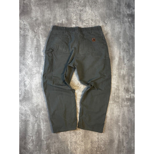 Carhartt Dungaree Fit Canvas Workwear Carpenter Pants Size 39 Gray