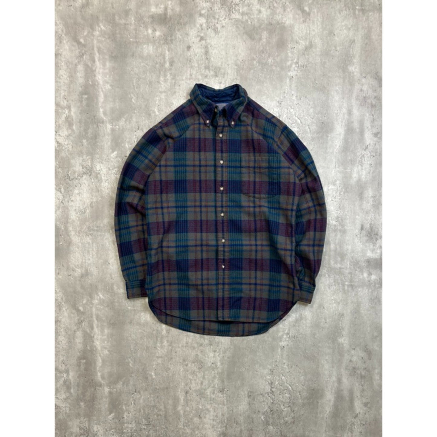 Vintage 90s Pendleton Plaid Print Long Sleeve Button Up Shirt Size Medium