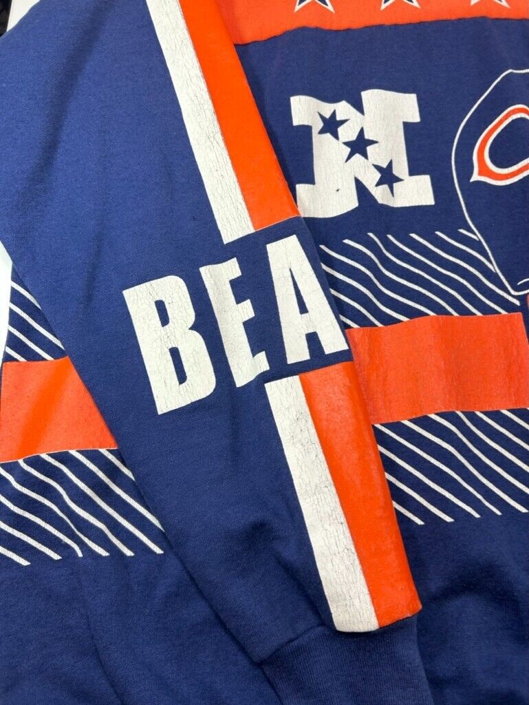 Vintage 80s/90s Chicago Bears NFL AOP Helmet Graphic Sweatshirt Size 3XL