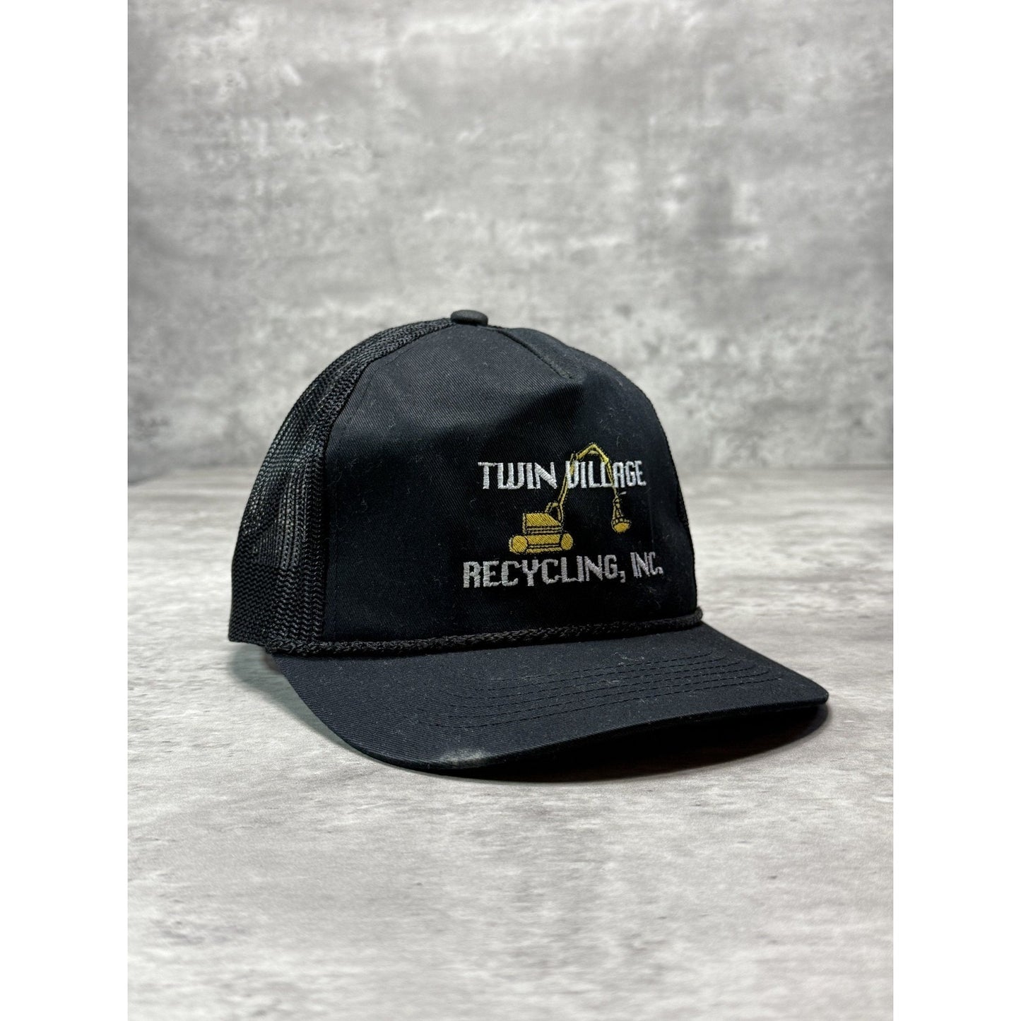 Vintage 90s Twin Village Recycling Embroidered Spellout Snapback Hat OSFA