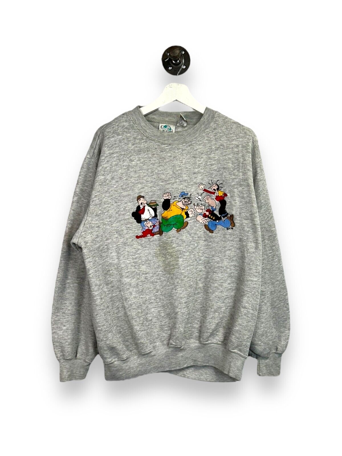 Vintage 90s Popeye & Friends Embroidered Graphic Sweatshirt Size Large