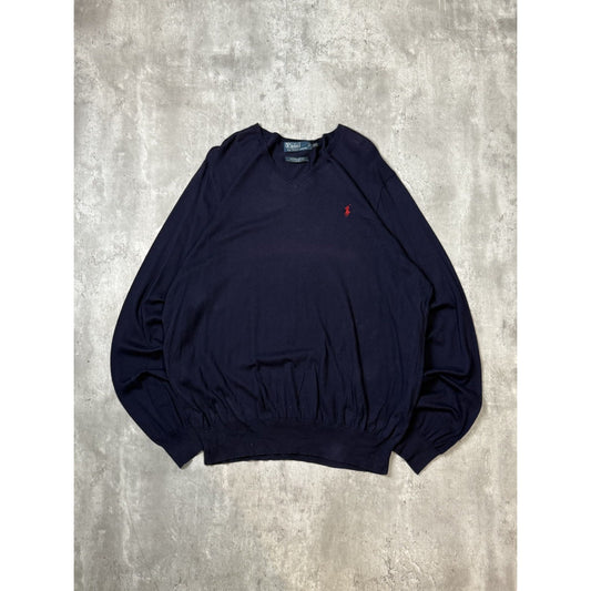 Vintage Polo Ralph Lauren Embroidered Pony Lightweight Knit Sweater Size XLT