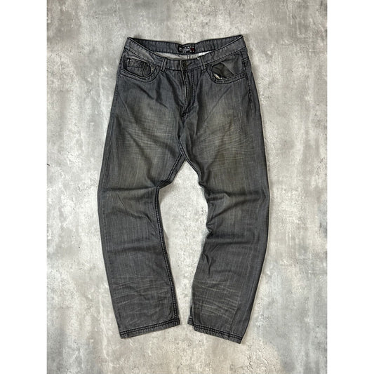Vintage Y2K Prestige Embroidered Pocket Black Denim Pants Size 38