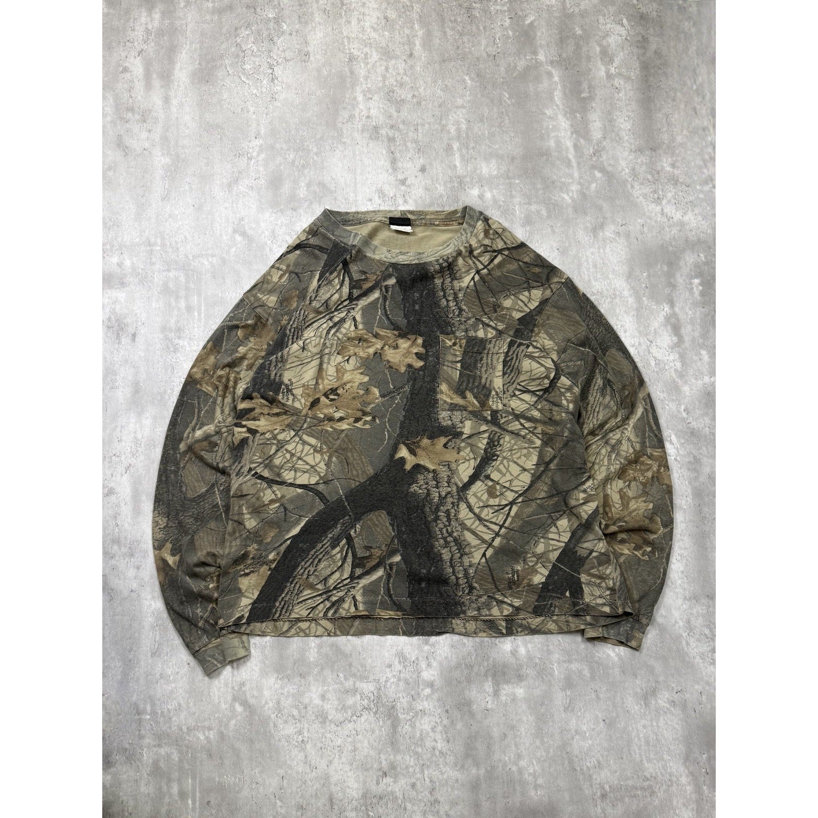Vintage 90s Realtree Hardwoods Tree Camo Hunting Long Sleeve T-Shirt Size 3XL