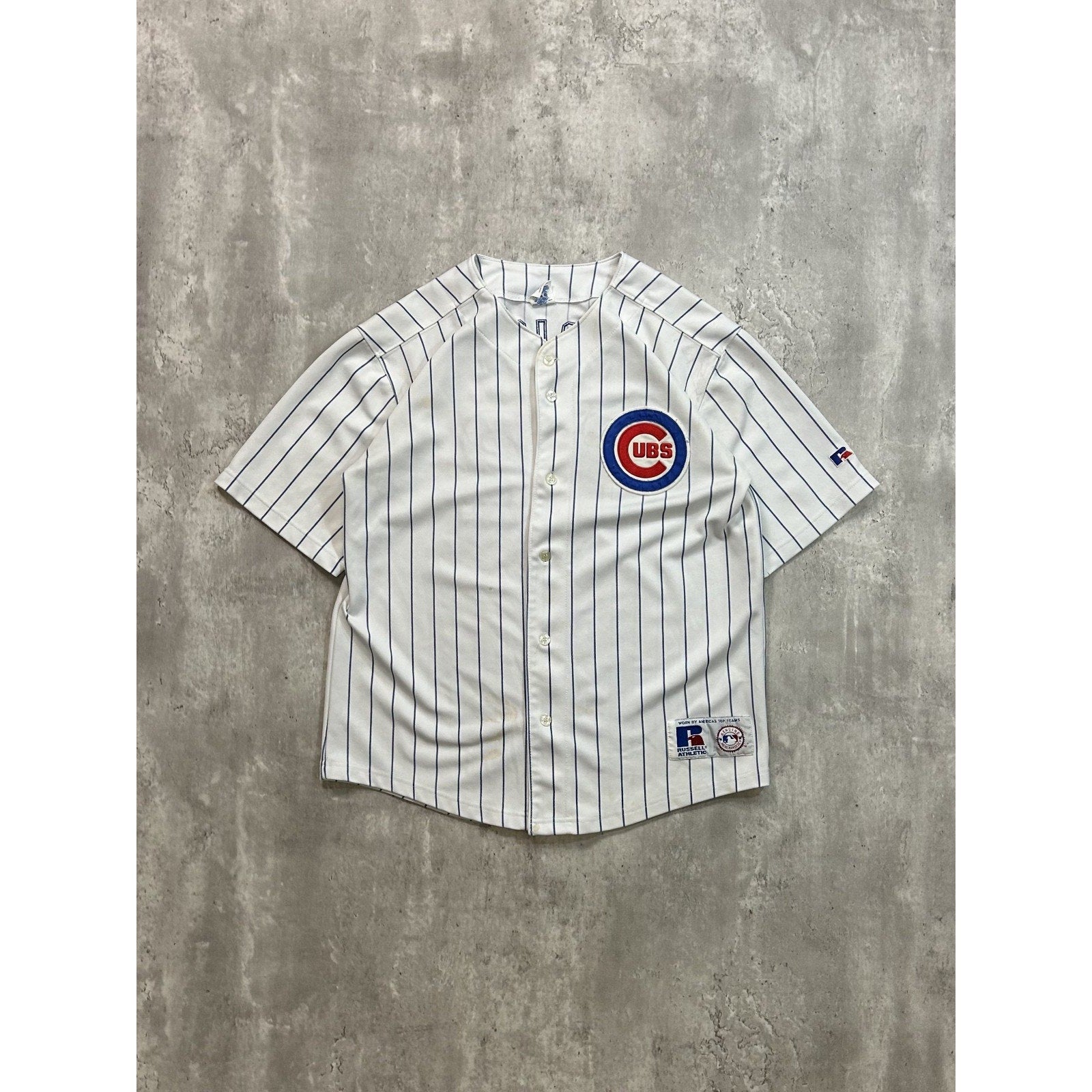 Vintage Mark Prior #22 Chicago Cubs MLB Stitched Pinstripe Jersey Size YOUTH M