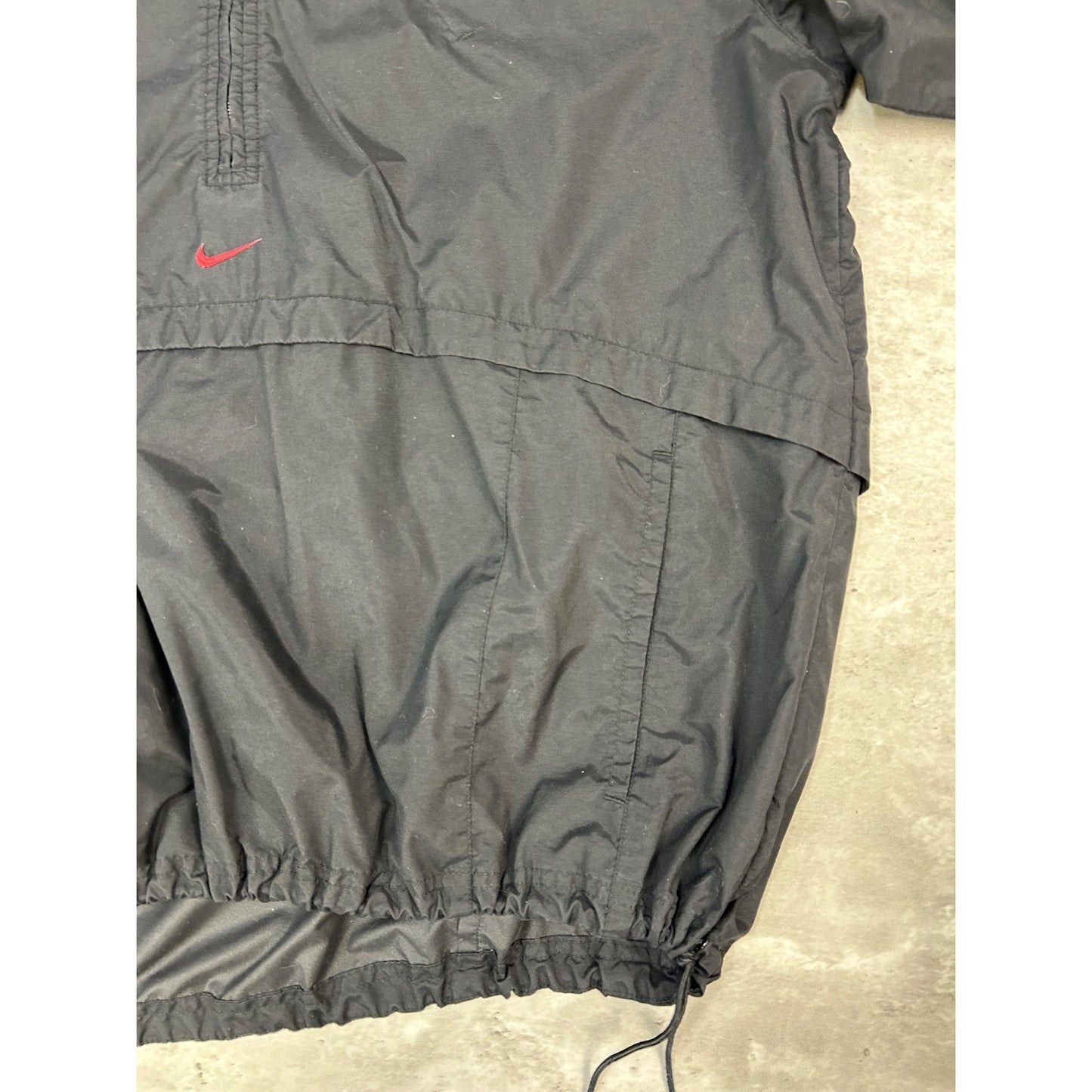 Vintage Nike Embroidered Middle Swoosh Windbreaker Jacket Size Medium Black