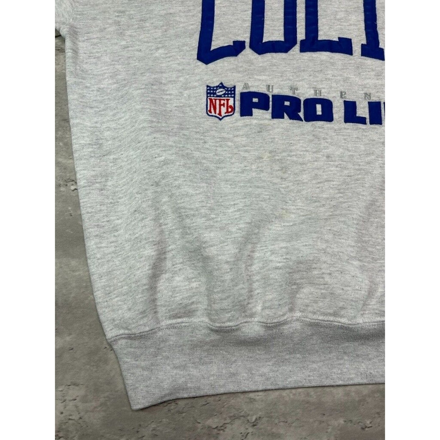 Vintage 90s Indianapolis Colts NFL Pro Line Embroidered Sweatshirt Size XL Gray