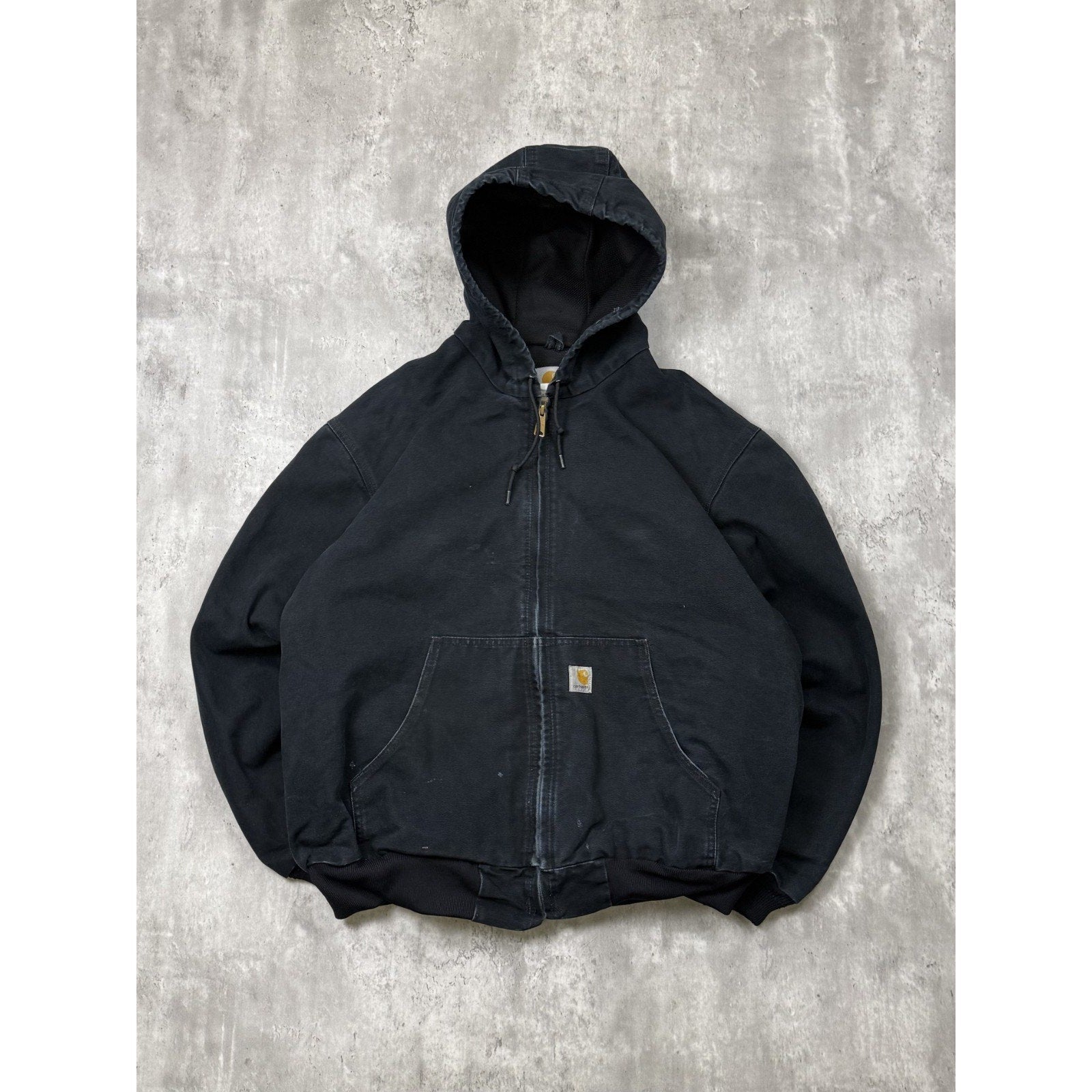 Vintage Carhartt Thermal Lined Workwear Hooded Active Jacket Size XL J131 BLK