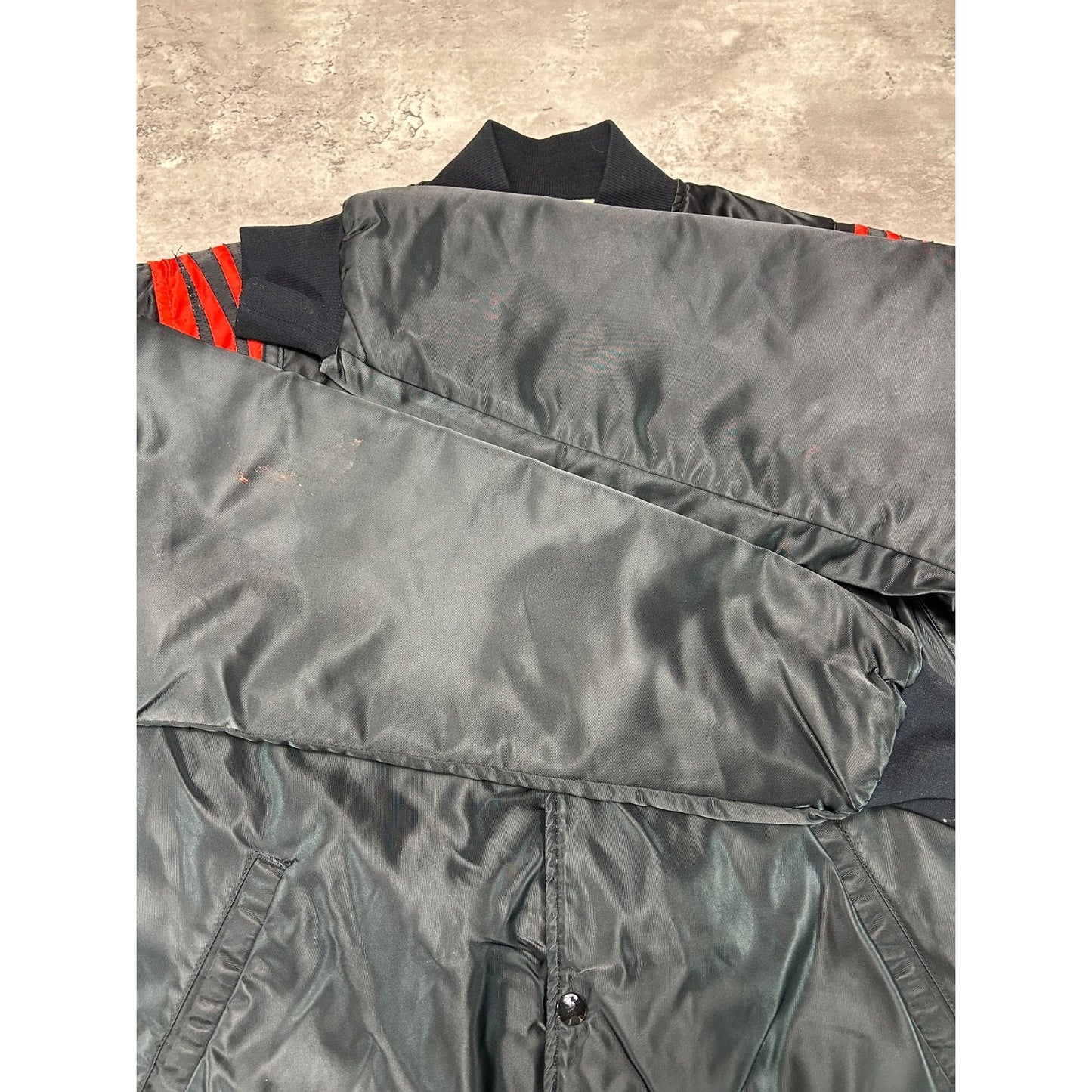 Vintage 90s Cincinnati Bengals NFL Starter Satin Bomber Jacket Size XL