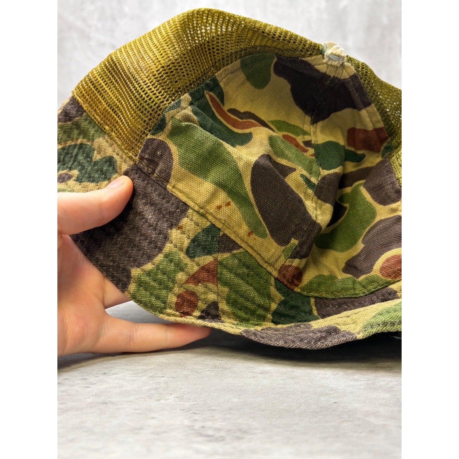 Vintage 80s/90s Camo Brimmed Bucket Hat OSFA
