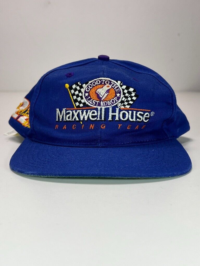 Vtg #22 Bobby Labonte Nascar Maxwell House Racing Embroided Snapback Hat OSFA