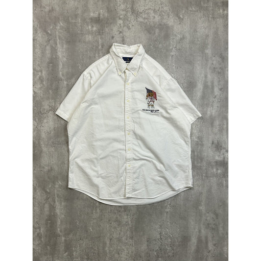 Vintage Polo Ralph Lauren Embroidered Polo Bear Button Up Shirt Size XXL