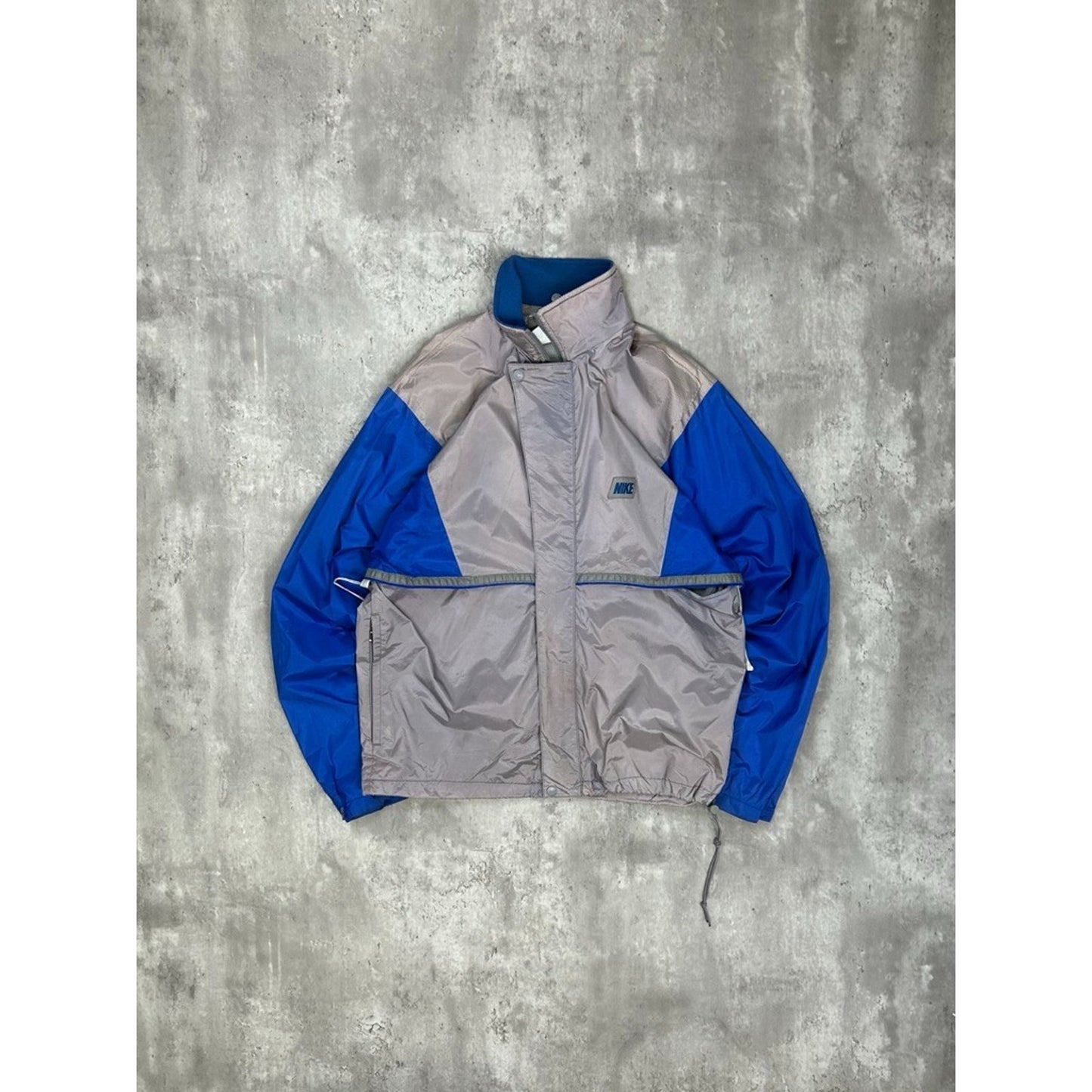 Vintage 80s/90s Nike Two Tone Full Zip Nylon Windbreaker Jacket Size Medium
