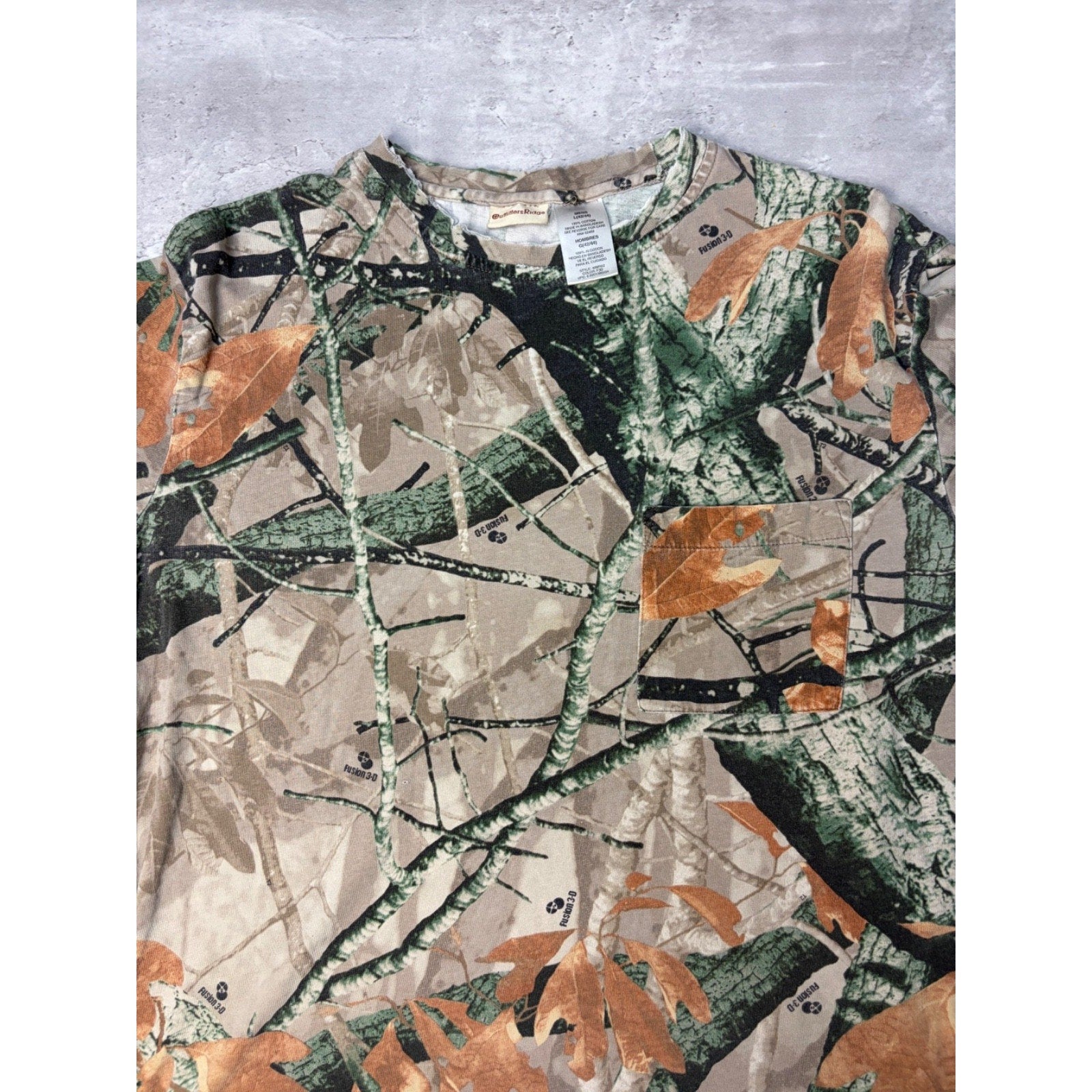 Vintage Outfitters Ridge Fusion 3D Camo Long Sleeve Hunting T-Shirt Size Large