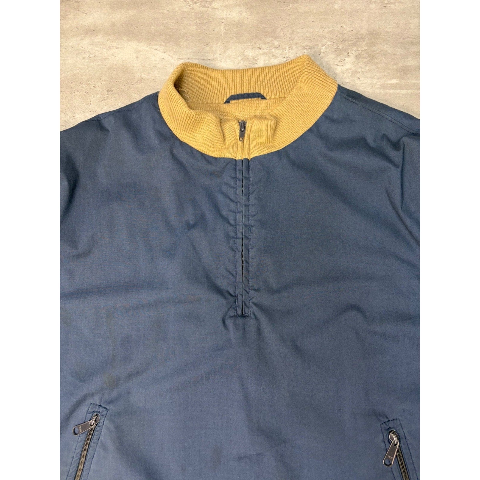 Vintage Izod Lacoste 1/4 Zip Pullover Bomber Jacket Size Large
