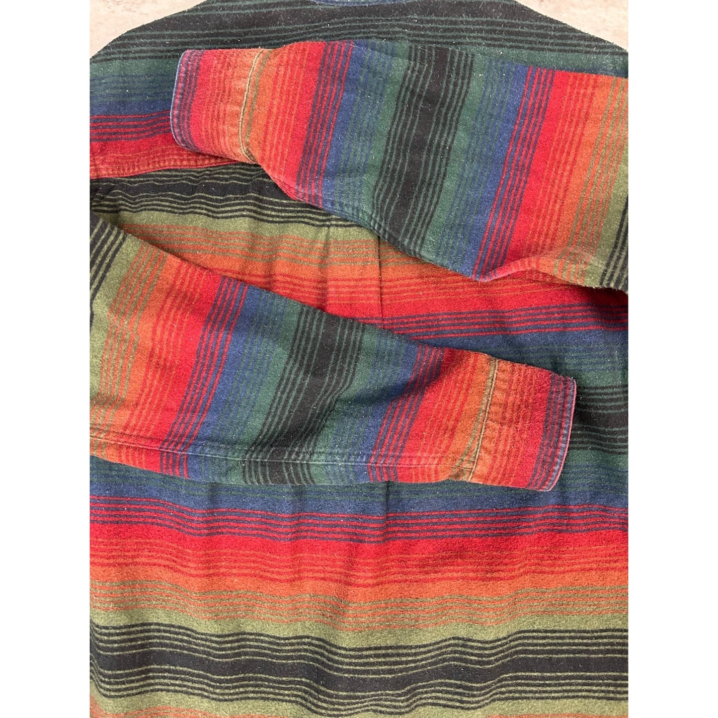 Vintage Woolrich Striped Flannel Long Sleeve Button Up Shirt Size Large