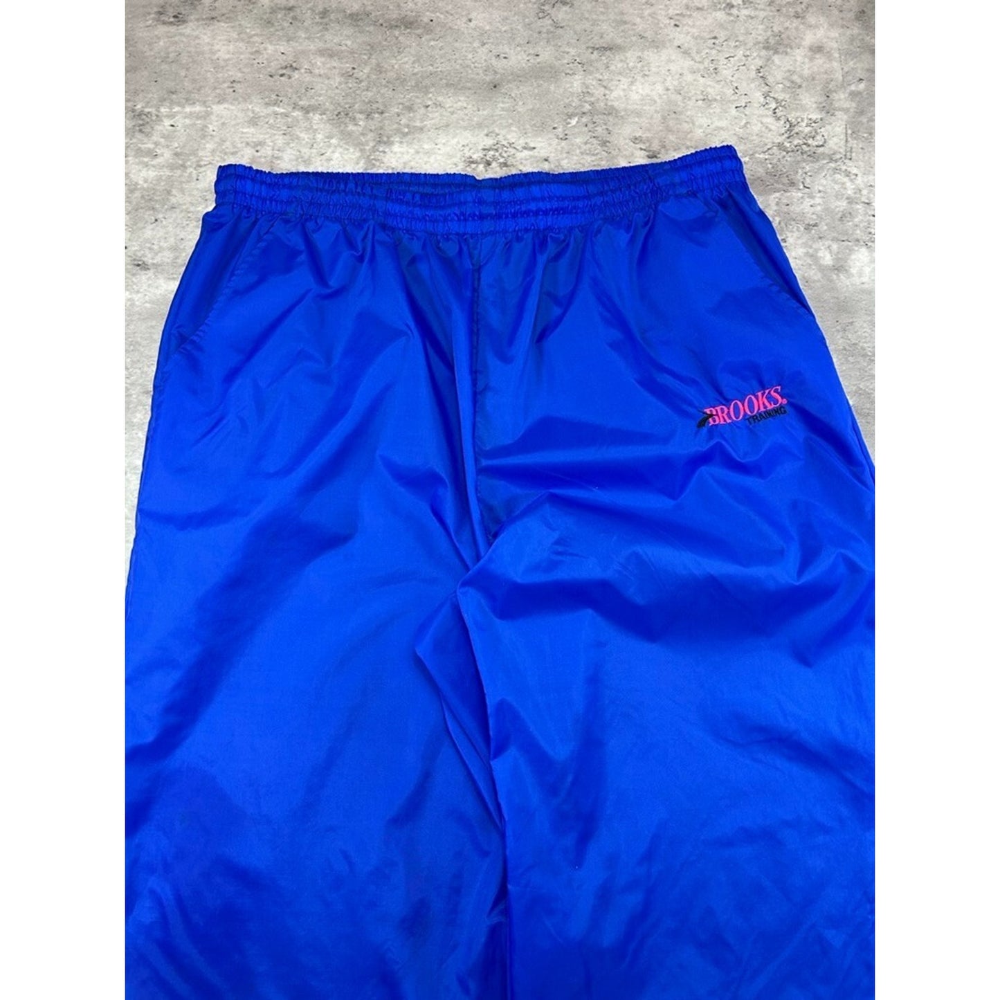 Vintage 90s Brooks Embroidered Spellout Athletic Nylon Track Pants Size Large