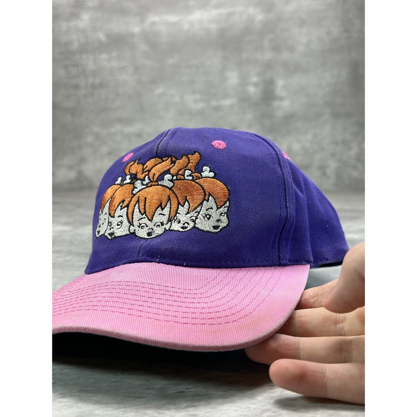 Vintage 1995 The Flintstones Pebbles Embroidered Tv Show Promo Snapback Hat OSFA