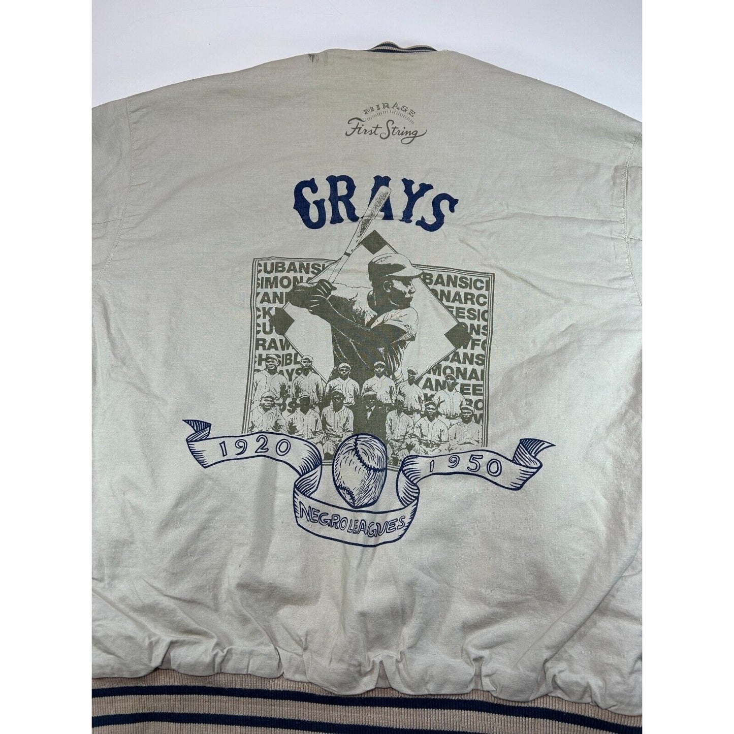 Vintage Homestead Grays NLBM Reversible Varsity Bomber Jacket Size Medium