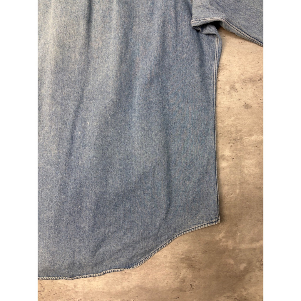 Vintage Polo Ralphh Lauren Embroidered Pony Light Wash Button Up Shirt Size XL