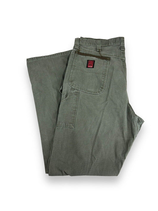 Vintage Wrangler Riggs Ripstop Canvas Workwear Carpenter Pants Size 37 Green