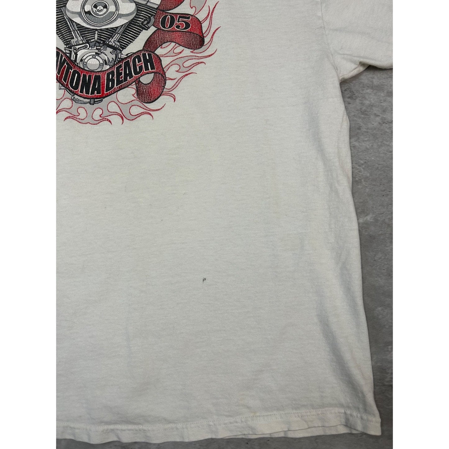 Vintage 2005 Daytona Bike Week Skull Graphic T-Shirt Size XL White