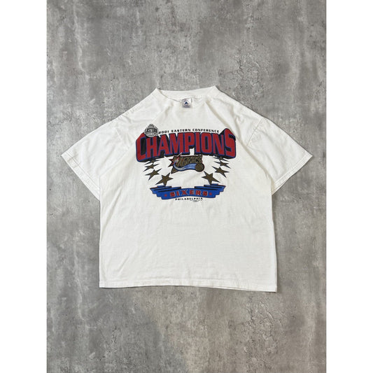 Vintage 2001 Philadelphia 76ers NBA World Champions Basketball T-Shirt Sz Large