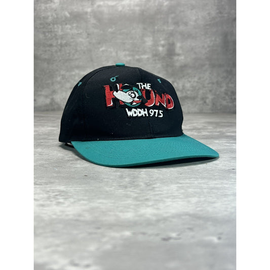Vintage 90s The Hound WDDH 97.5 Embroidered Radio Promo Snapback Hat OSFA