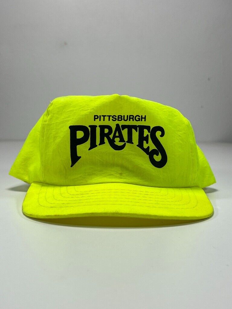 Vintage 90s Pittsburgh Pirates MLB Nylon Snapback Hat OSFA Yellow