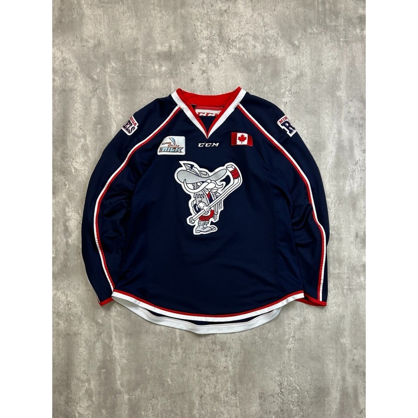 Vintage Mississauga Rebels #4 Stitched CCM Hockey Jersey Size Large