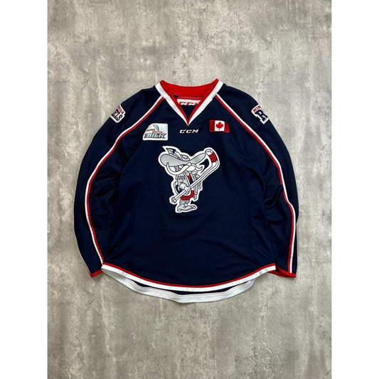 Vintage Mississauga Rebels #4 Stitched CCM Hockey Jersey Size Large