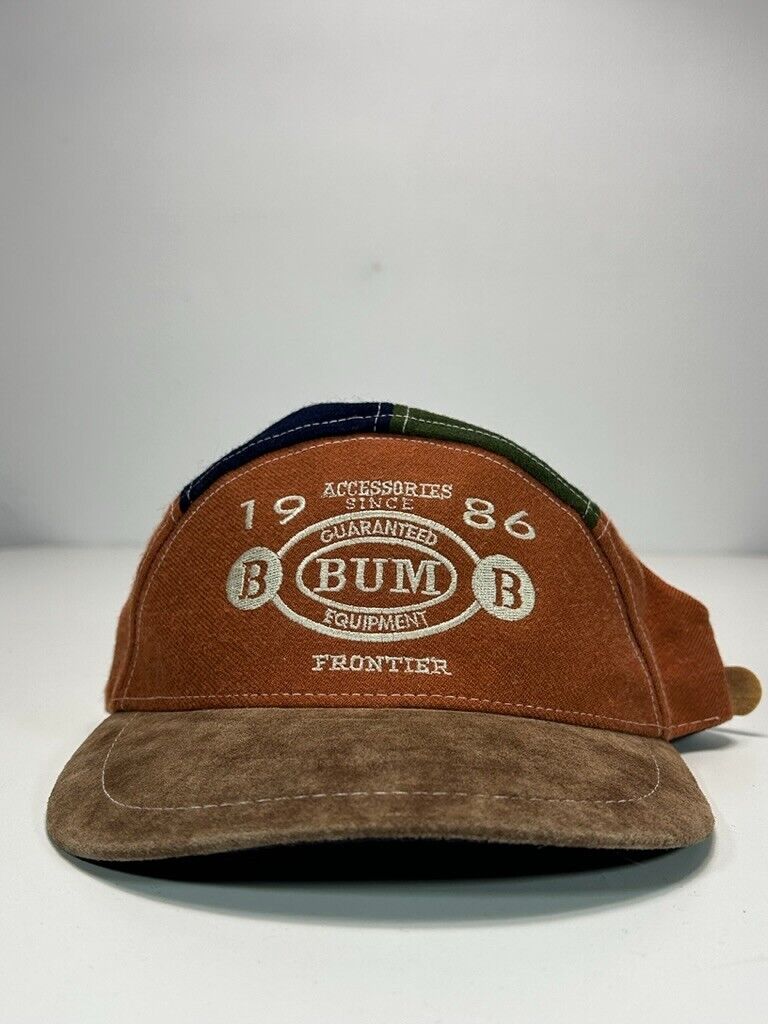 Vintage B.U.M Equipment Embroidered Spell Out Five Panel Strapback Hat OSFA