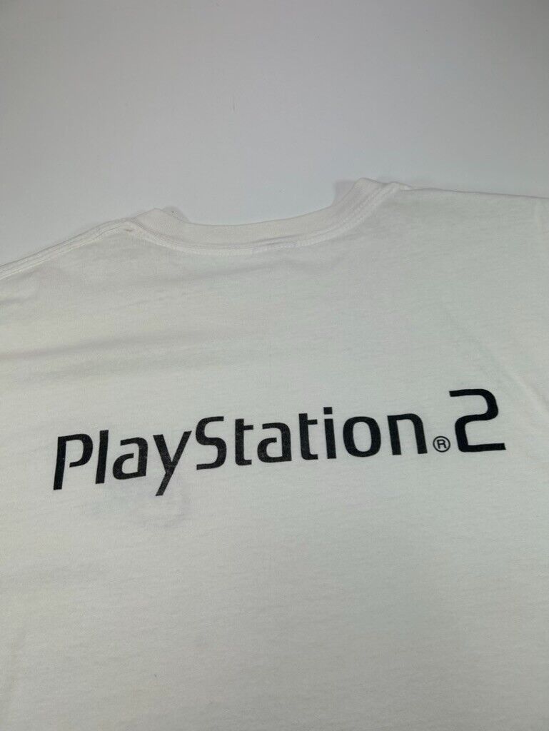 Vintage 989 Studios Playstation 2 Video Game Promo Graphic T-Shirt Size XL White