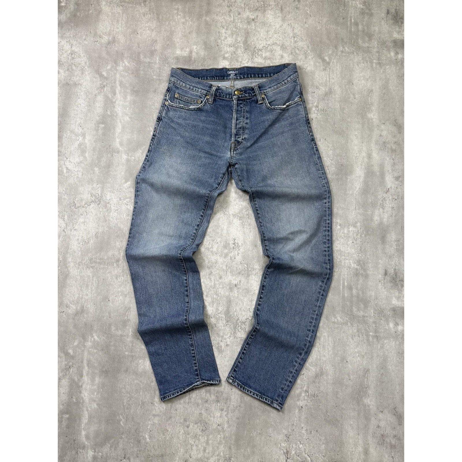 Vintage Carhartt WIP Medium Wash Slim Fit Denim Workwear Pants Size 32