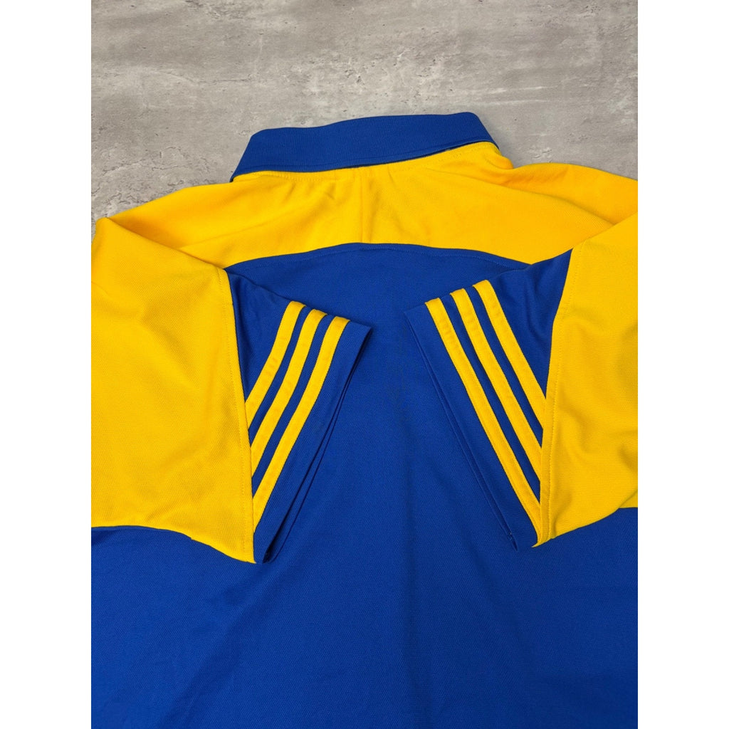 Vintage Adidas Two Tone Embroidered Logo 1/4 Zip Keeper Jersey Size Medium
