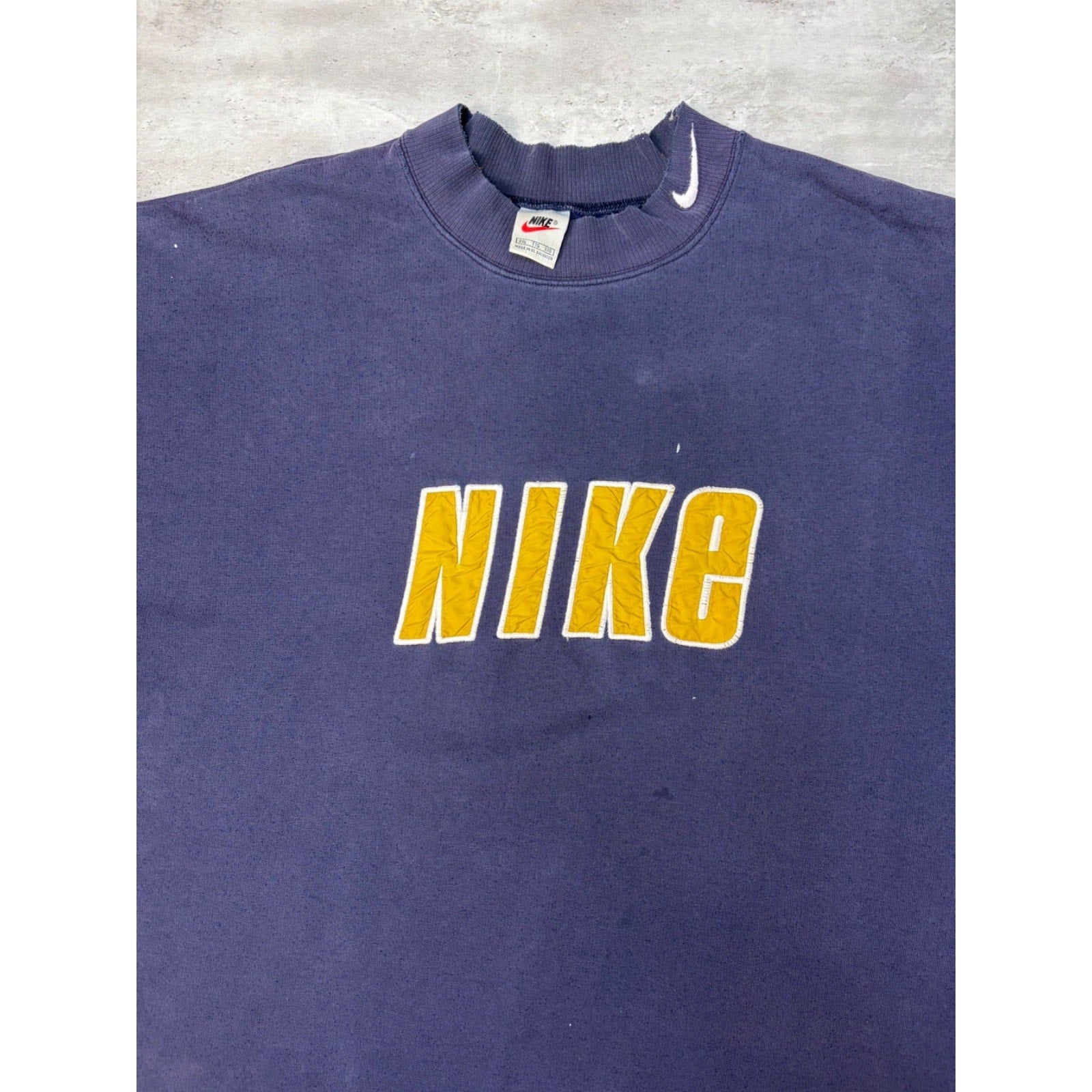 Vintage 90s Nike Embroidered Collar Swoosh Spellout Sweatshirt Size 2XL