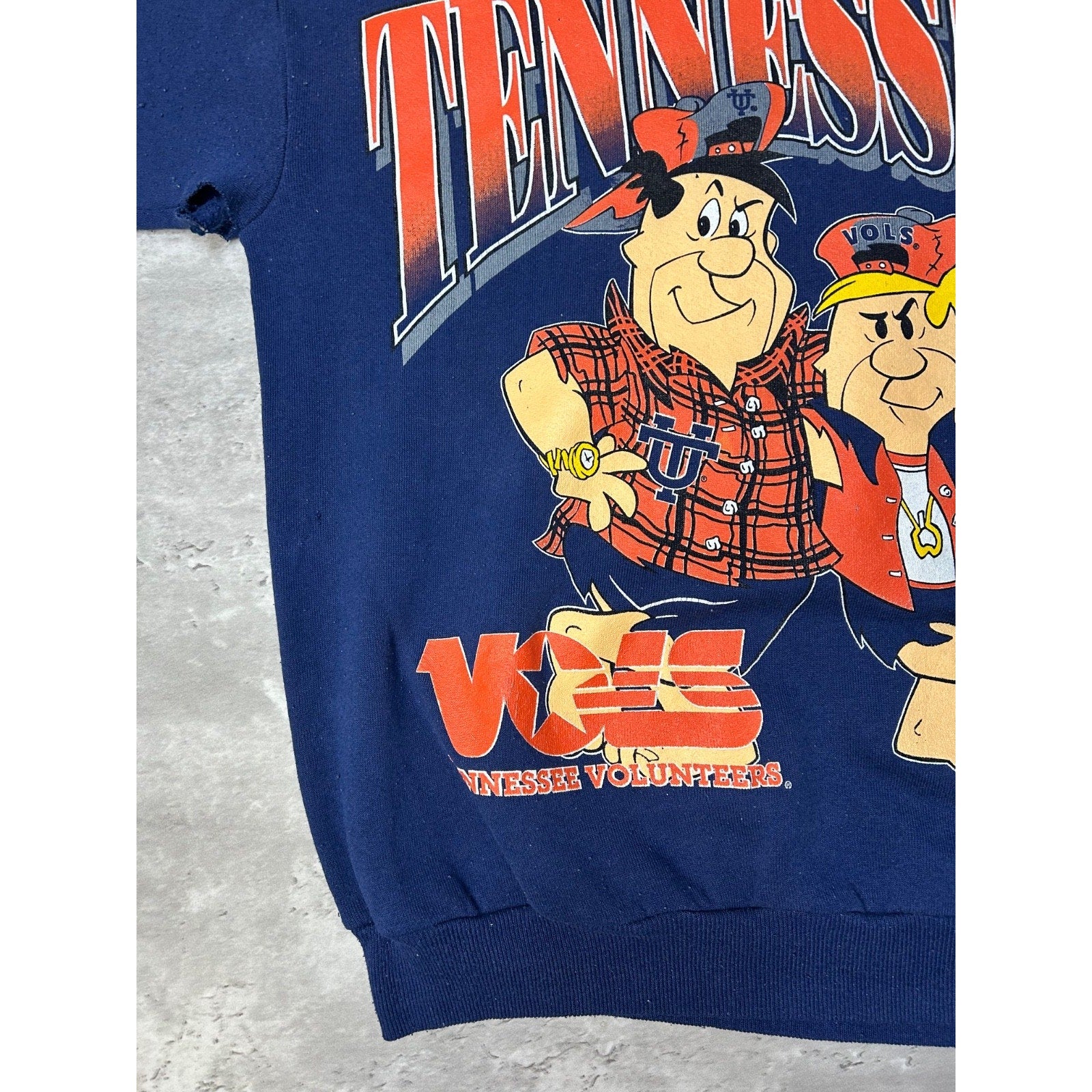 1994 Tennessee Volunteers NCAA Flintstones Graphic Sweatshirt Size Medium