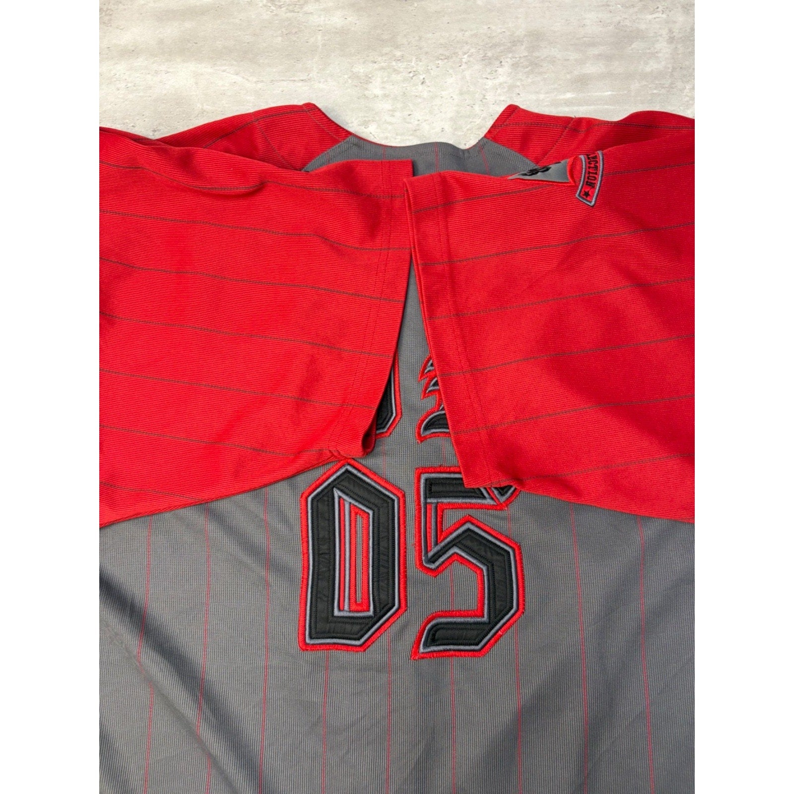 Vintage Y2K Fubu Stitched Logo Pinstripe Baseball Jersey Size 2XL
