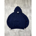 Vintage 1980s Thermal Lined Blank Full Zip Hooded Navy Sweatshirt Size XL