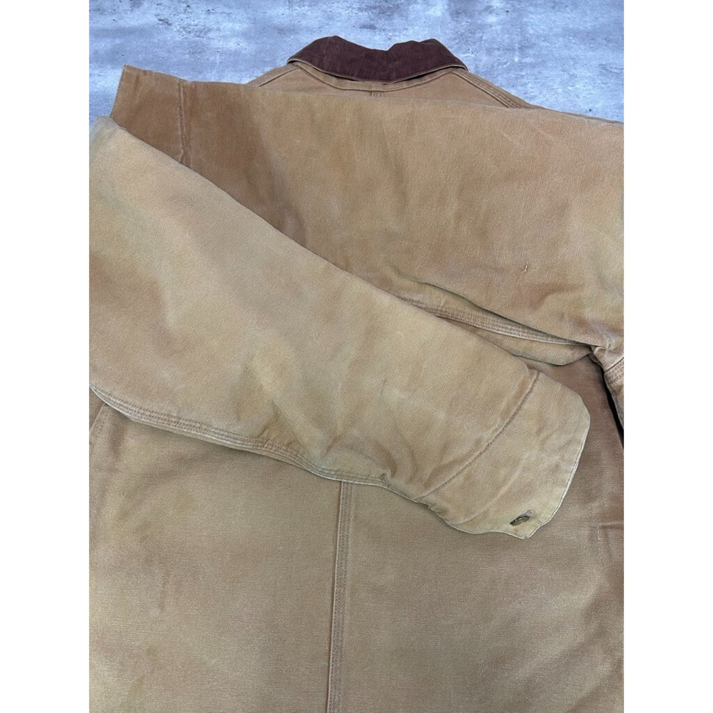 Vintage 90s Carhartt Blanket Lined Canvas Workwear Chore Jacket Size 44 Tall XL