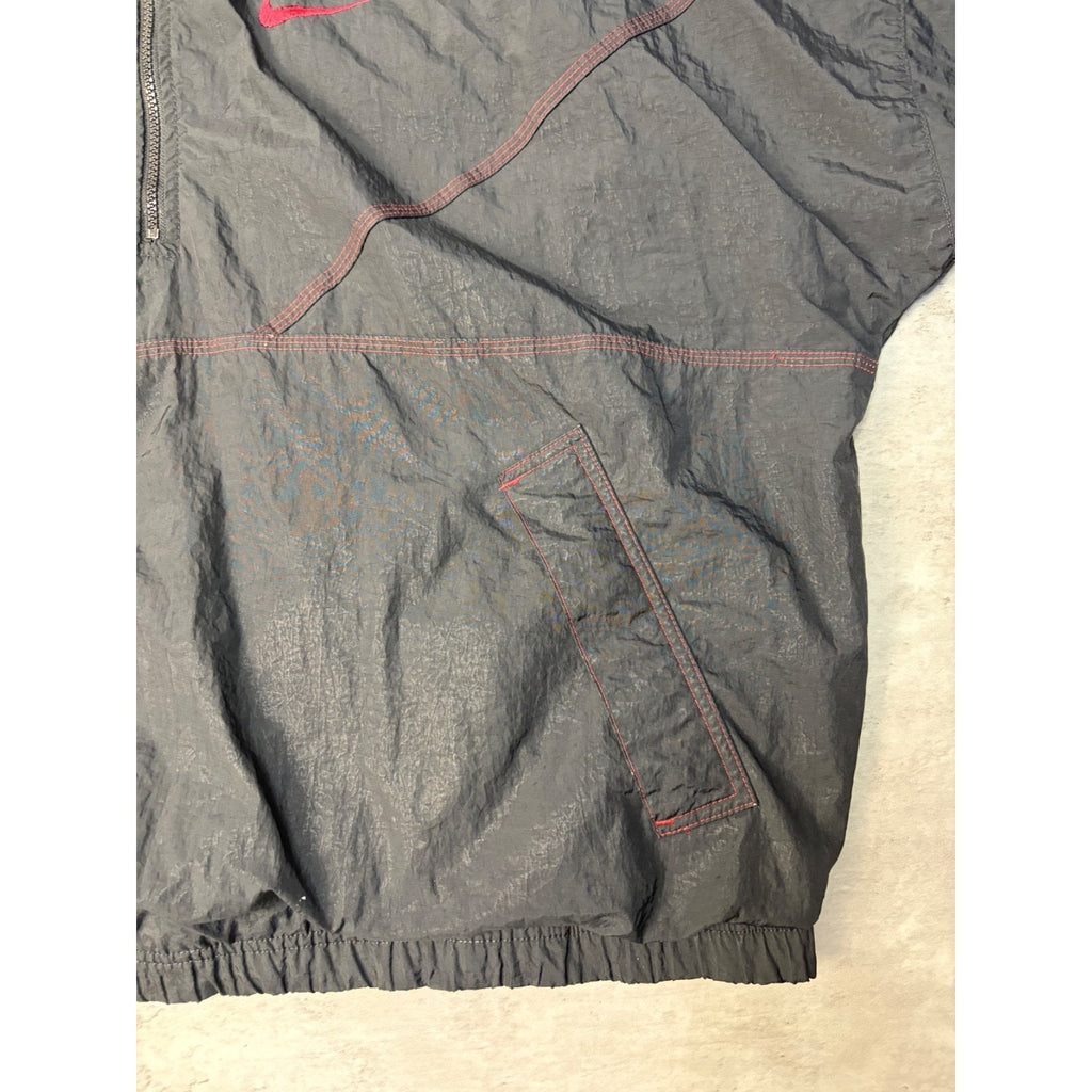 Vintage Nike Embroidered Mini Swoosh 1/2 Zip Windbreaker Jacket Size Large