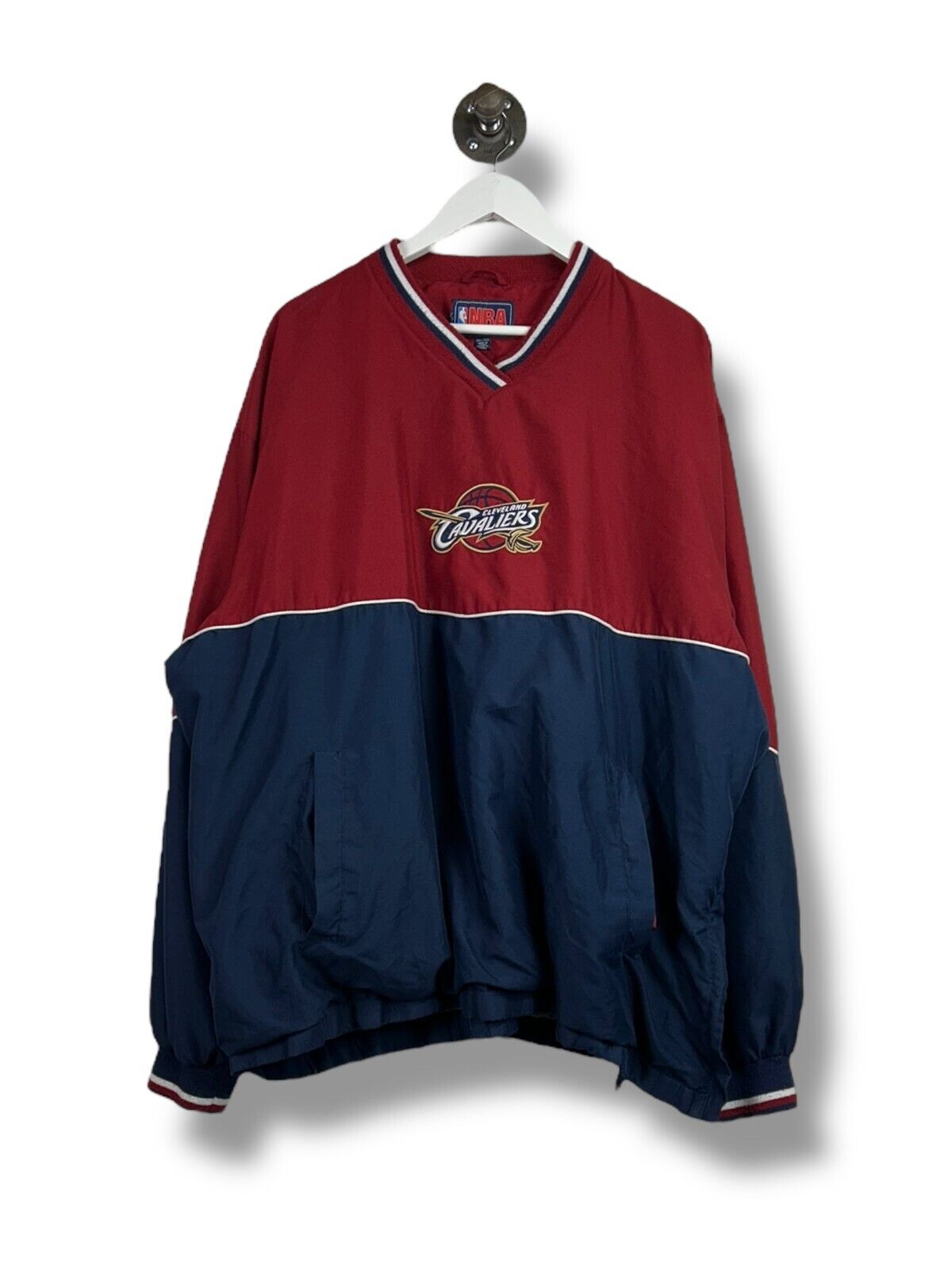 Vintage Cleveland Cavaliers NBA Embroidered Pull Over Nylon Jacket Size 3XL