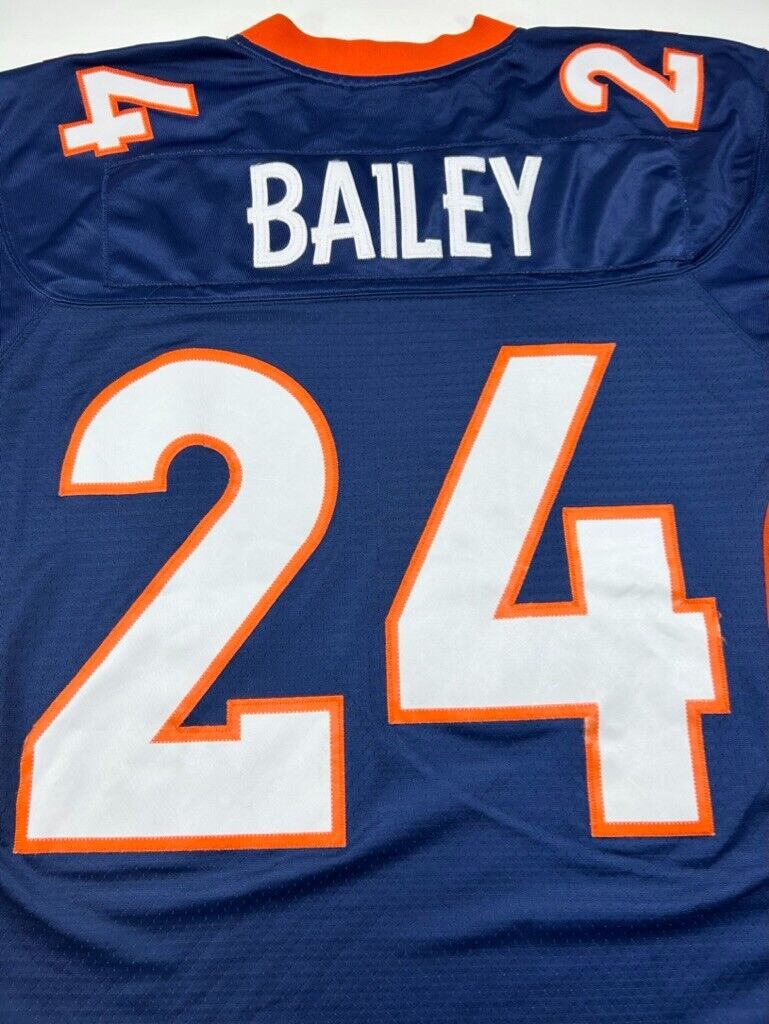 Vintage Champ Bailey #24 Denver Broncos NFL Reebok Football Jersey Size Medium