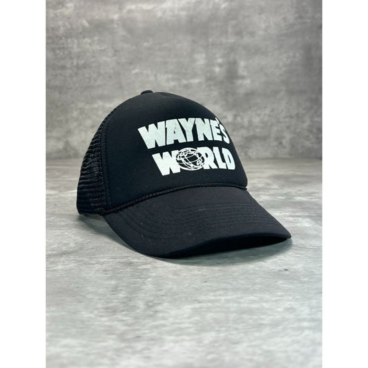 Vintage 90s Waynes World Graphic Spellout Movie Promo Trucker Snapback Hat OSFA