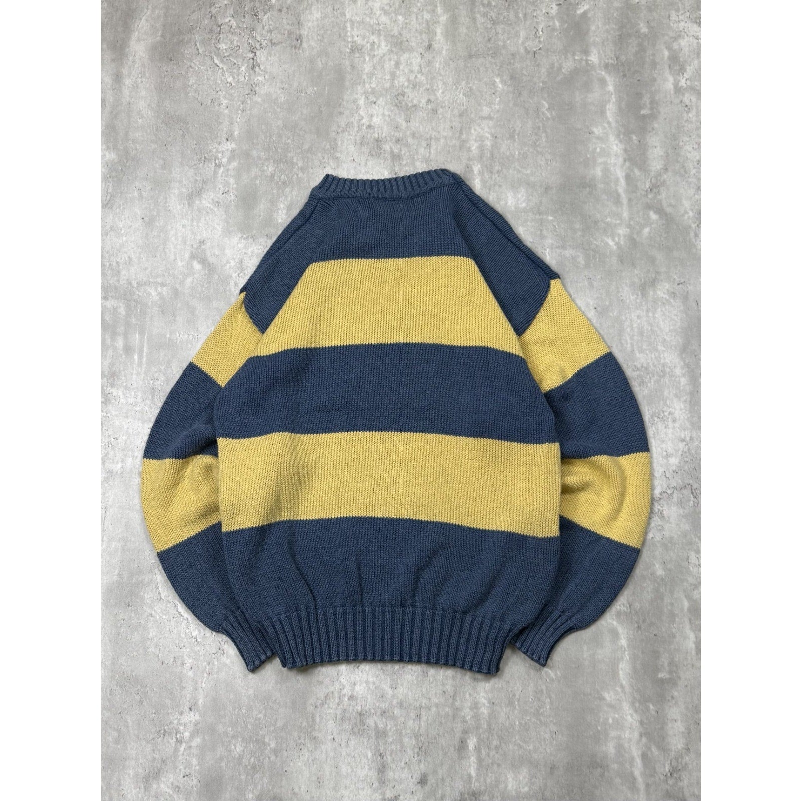 Vintage 90s Authentic Issue Striped Pullover Ribbed Knit Sweater Size Medium