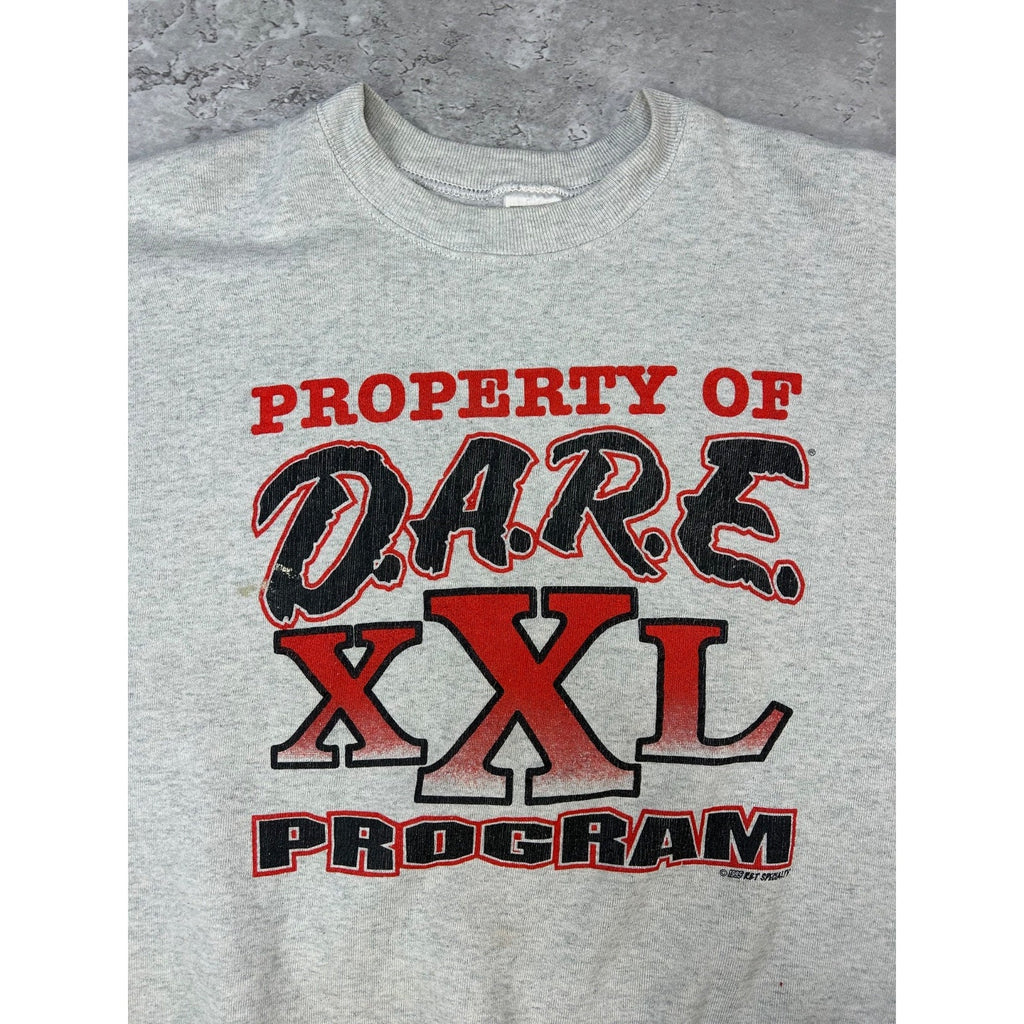 Vintage 1995 D.A.R.E Program XXL Graphic Spellout Sweatshirt Size Large